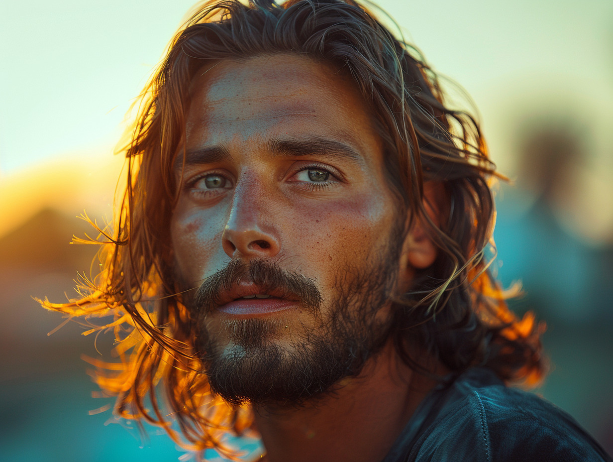 homme cheveux longs