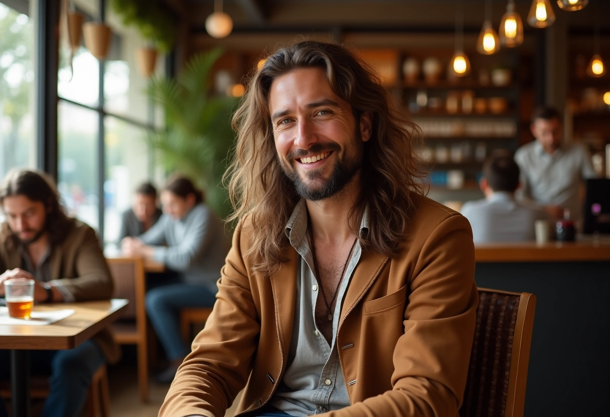 homme cheveux longs